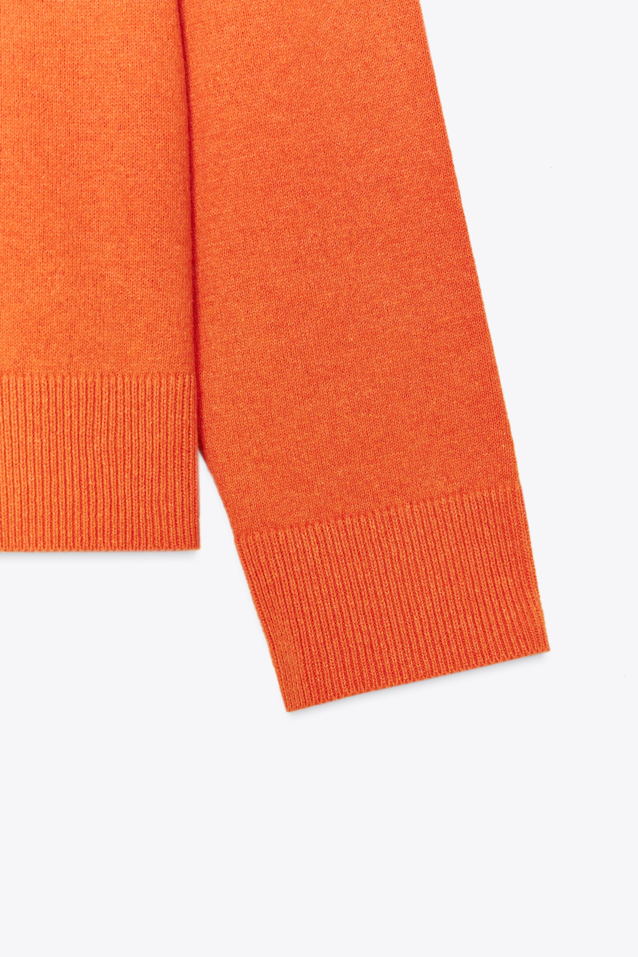 無地ニット Vネックセーター - オレンジ色 | ZARA Japan / 日本