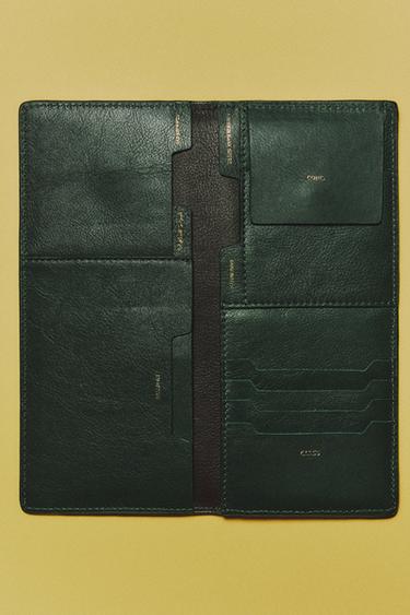 CARTERA ORGANIZADORA PIEL VIAJE - Verde de Zara