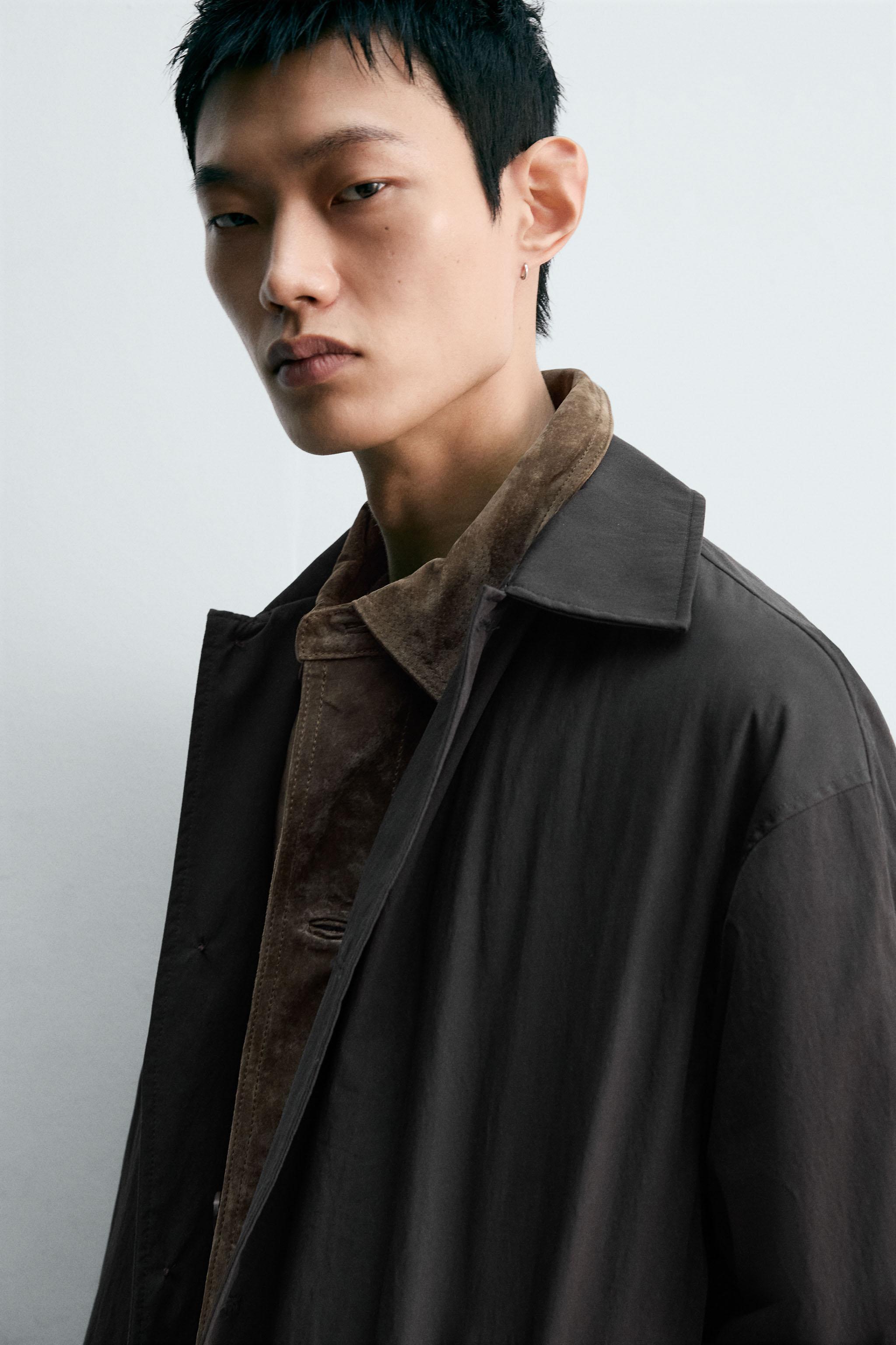 テクニカルキルティングトレンチコート - ブラック | ZARA Japan / 日本