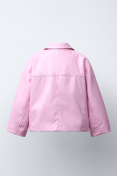 LEATHER EFFECT JACKET - Pink by Zara - Image 3