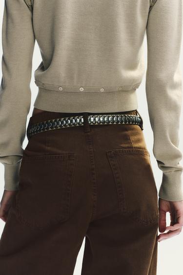 BUTTON DETAIL KNIT SWEATER - Beige by Zara - Image 6