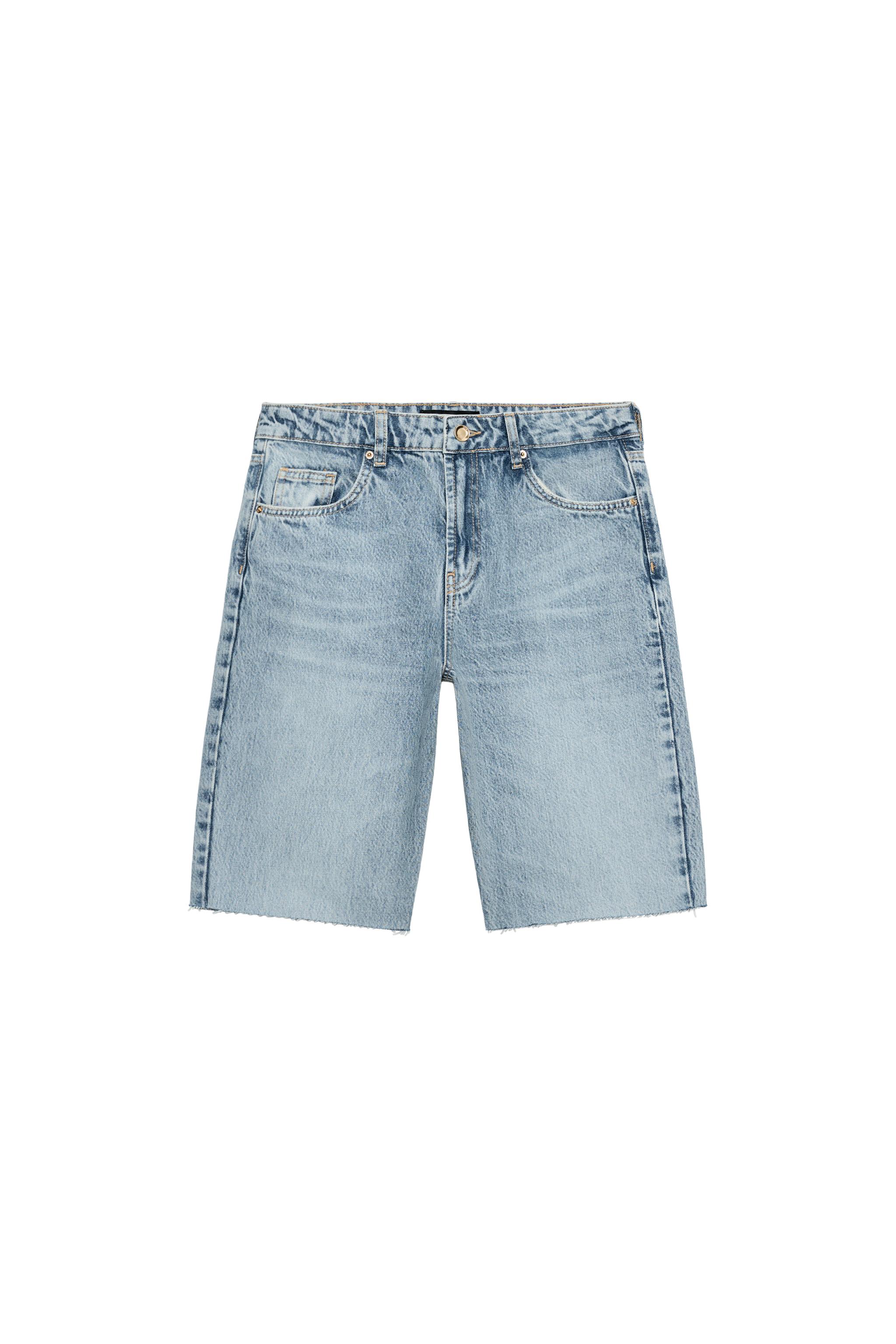 Z1975 MID-RISE DENIM SHORTS - Mid-blue | ZARA United States