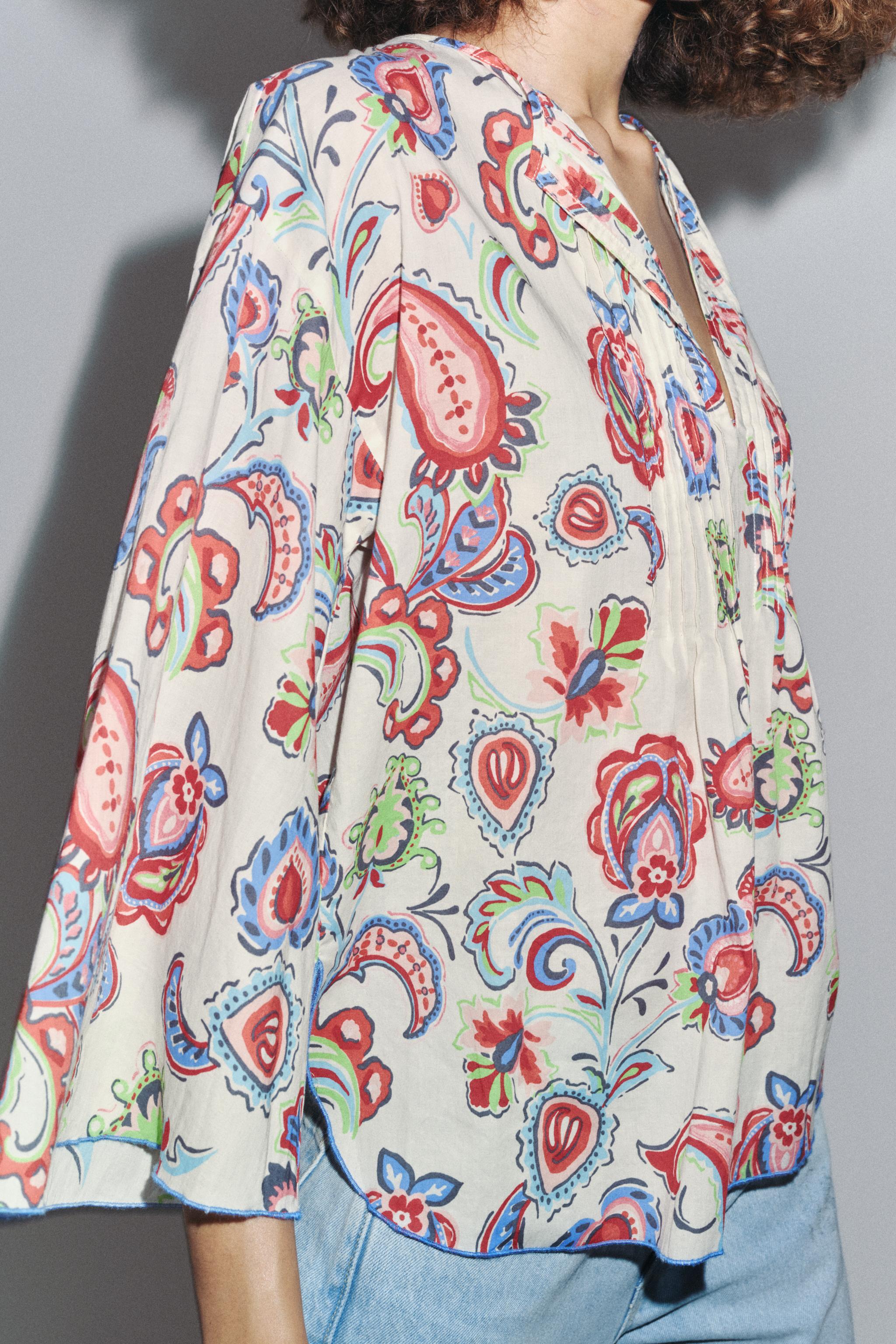 トップス7/28 ZW COLLECTION PRINTED SHIRT - White / Red | ZARA United States