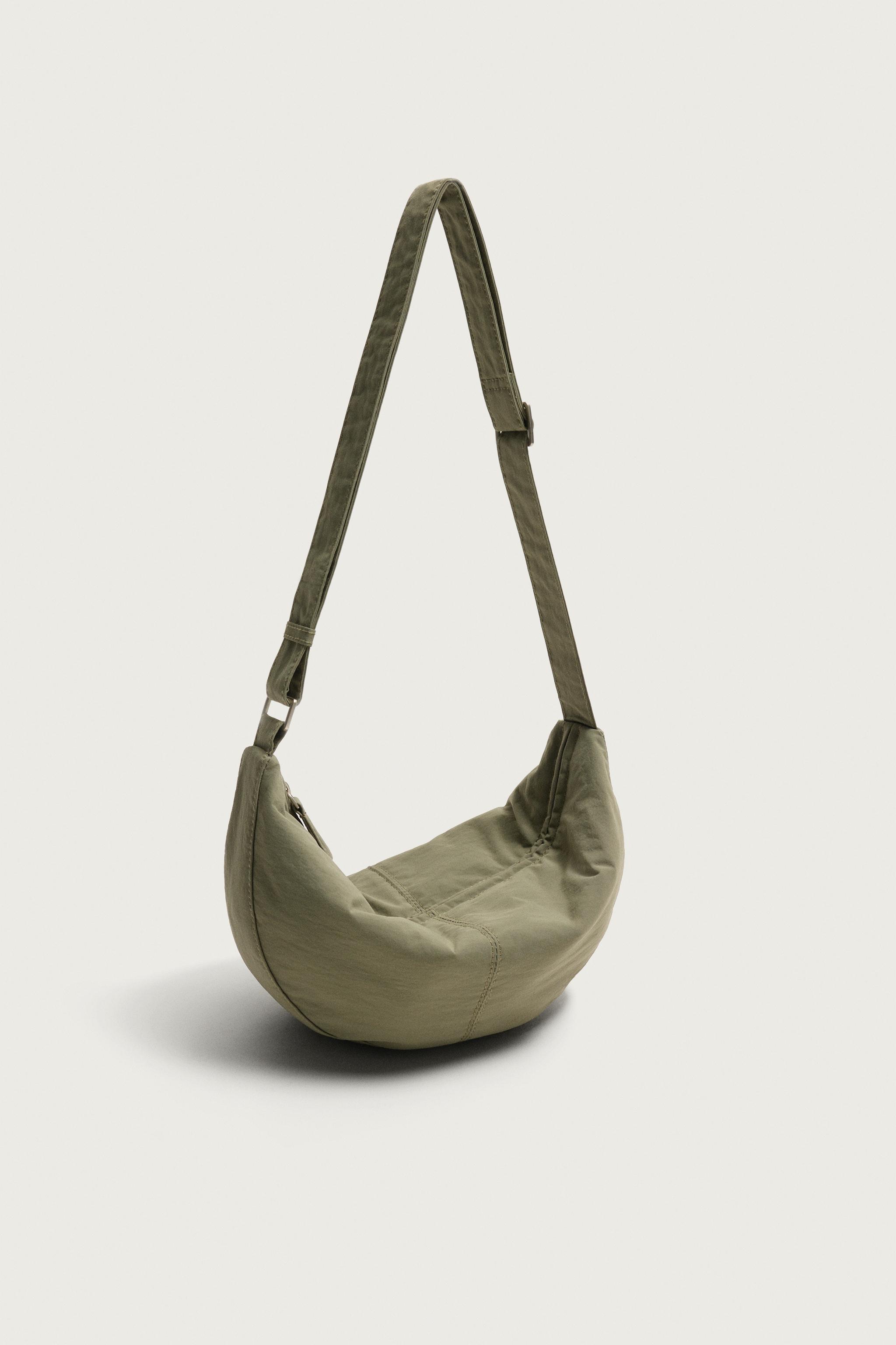 SMALL NYLON SHOULDER BAG — Khaki Green