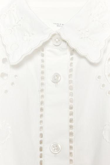 ZW COLLECTION EMBROIDERED SHIRT - Ecru by Zara - Image 8