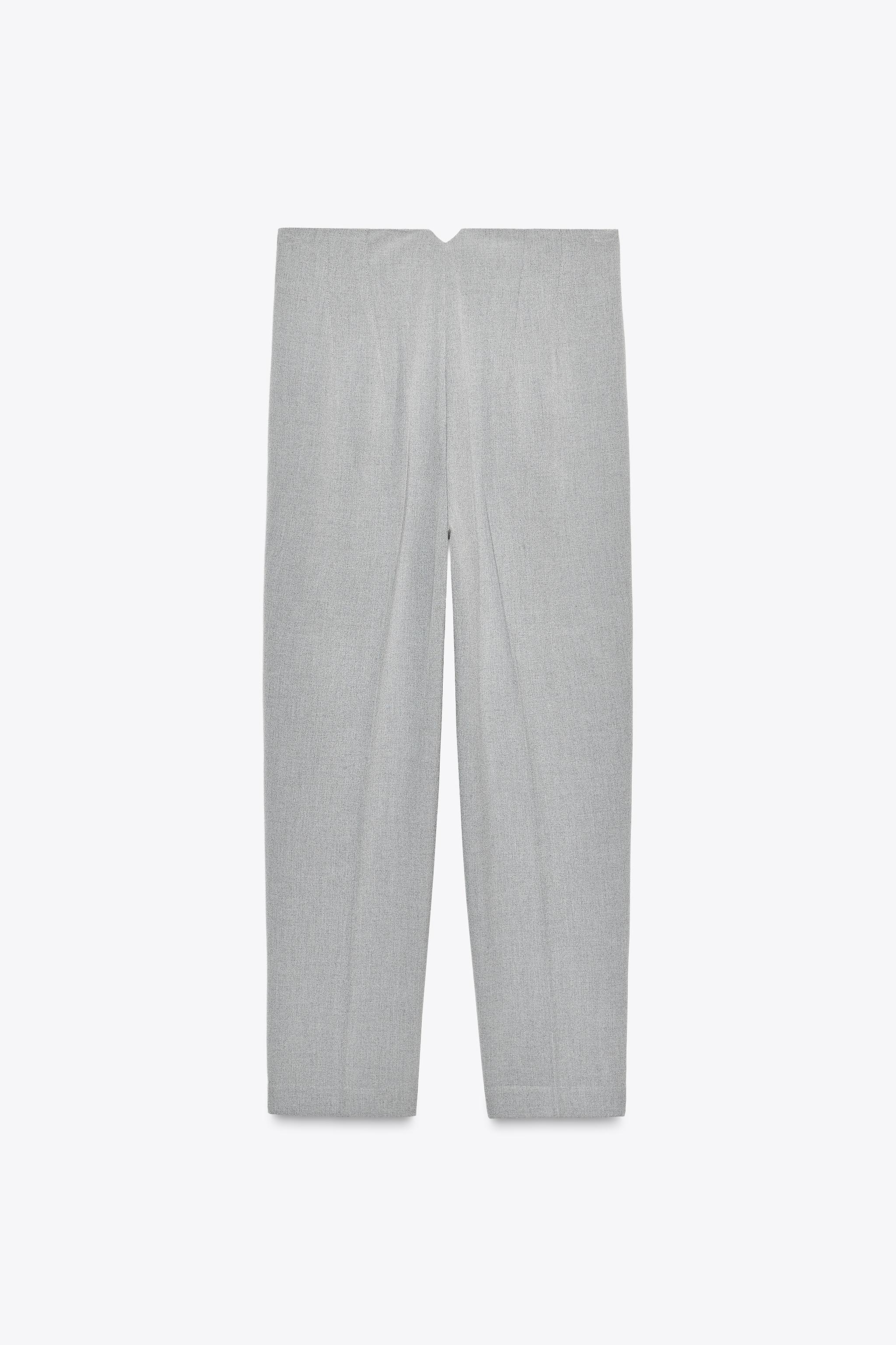 こせい CALÇA DE CINTURA ALTA - Cinza-pérola | ZARA Brasil