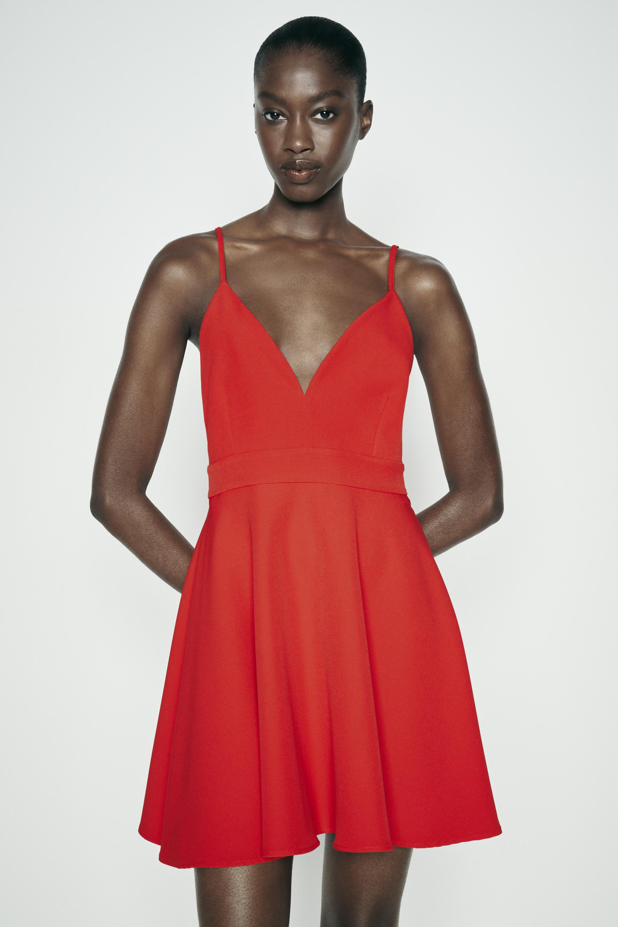 BACK JEWEL BOW MINI DRESS - Red | ZARA United States