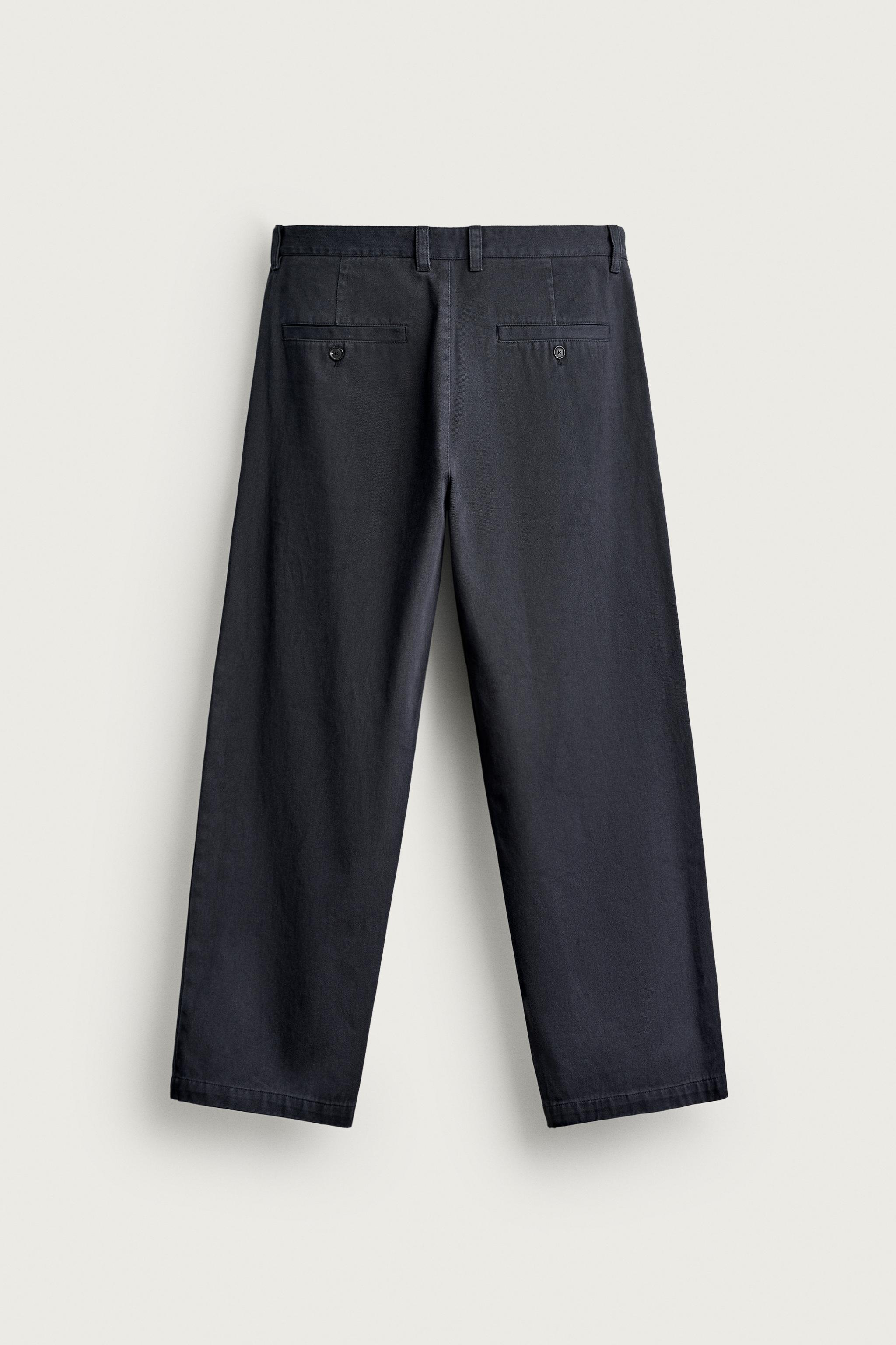 AARON LEVINE X ZARA REGULAR FIT CHINOS — Navy blue