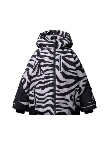 ZEBRA WATER-RESISTANT AND WINDPROOF JACKET - Black / Ecru by Zara