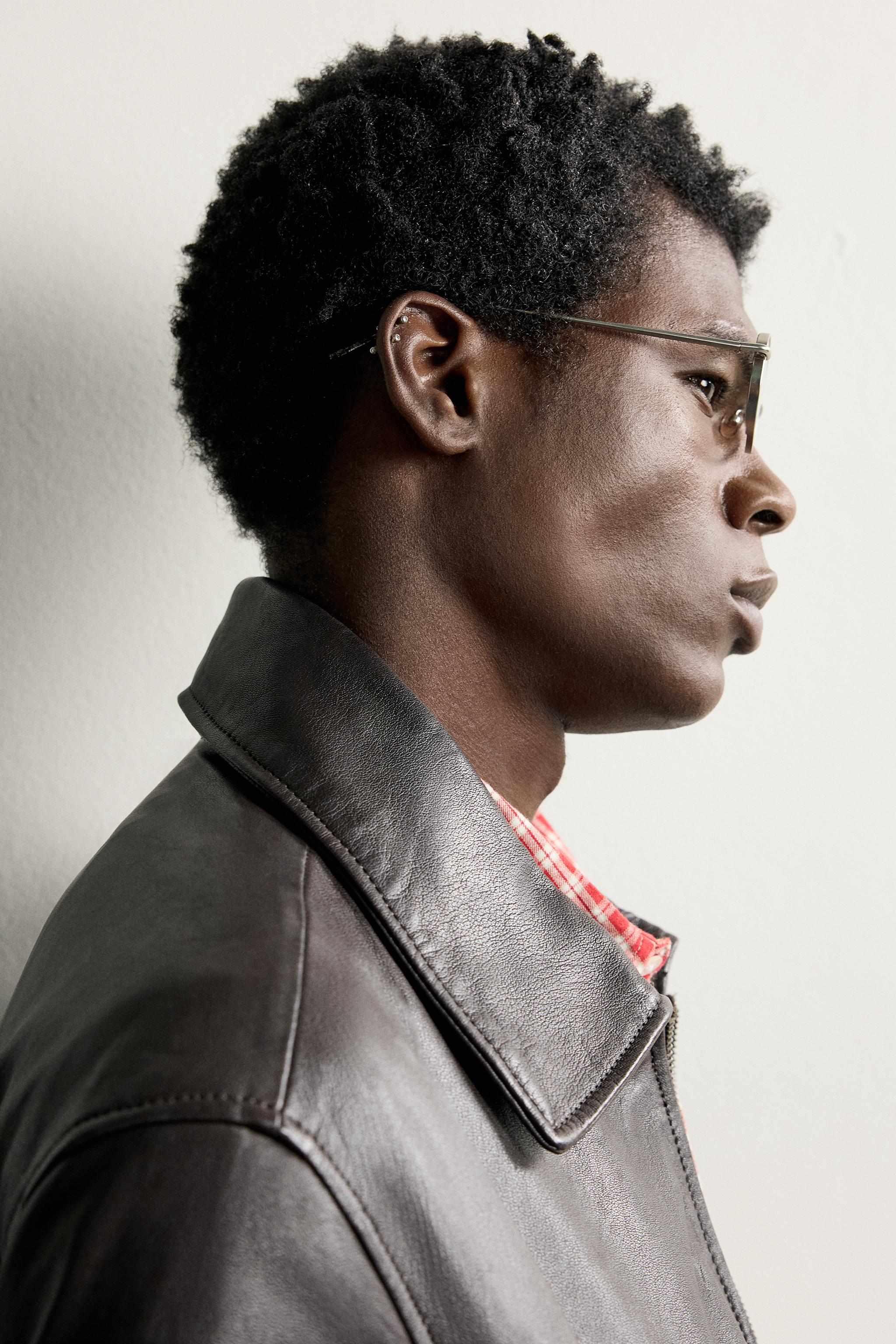 BLOUSON EN CUIR REGULAR FIT