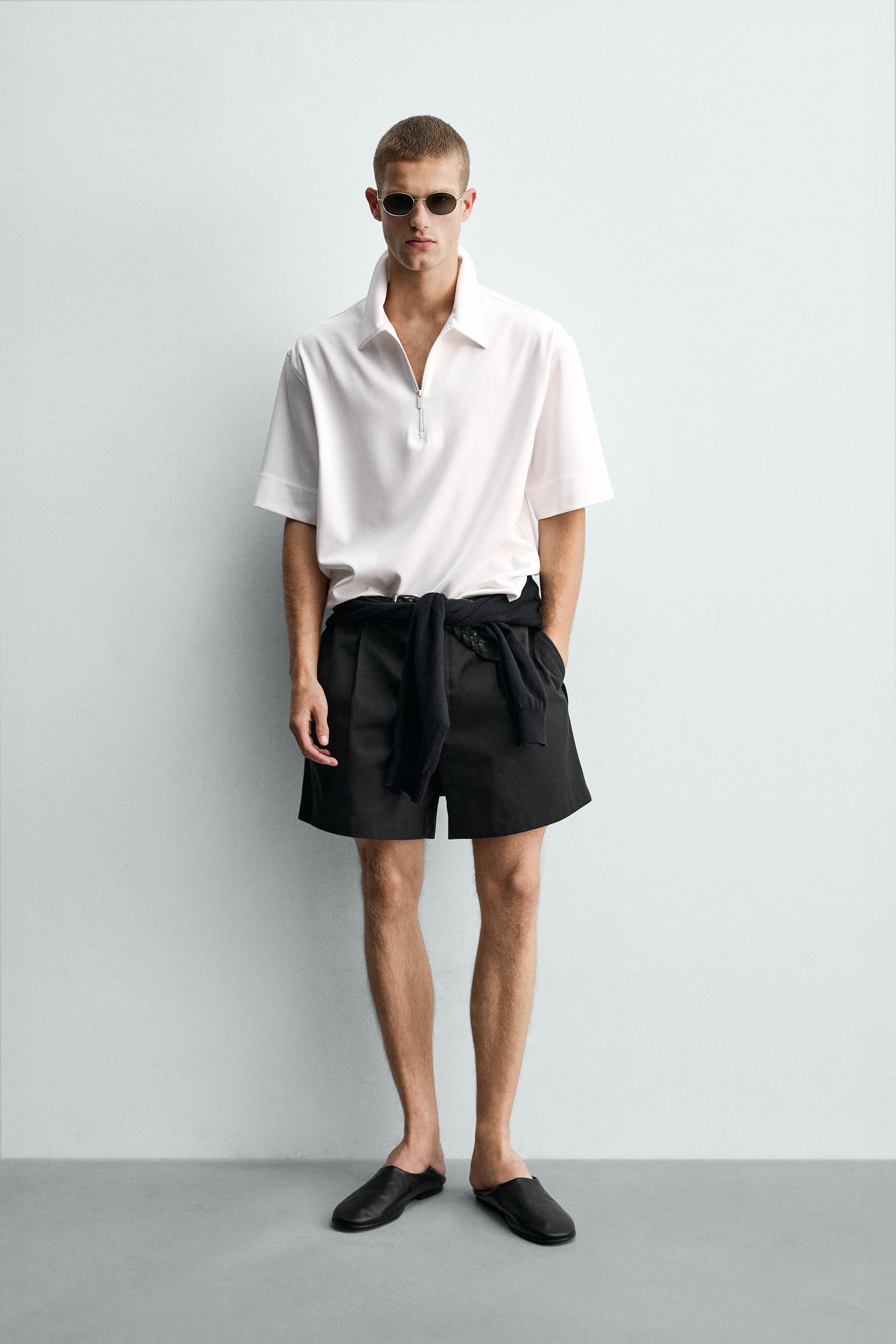 Zara FERMUARLI TEKNİK POLO T-SHIRT