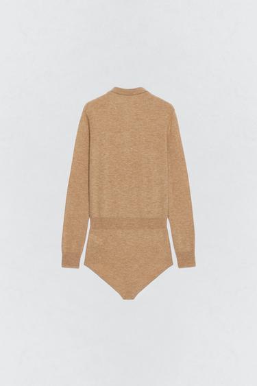 WOOL POLO NECK BODYSUIT SOSHIOTSUKI X ZARA - camel by Zara - Image 3