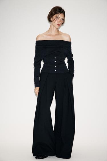 JERSEY CUELLO FLUIDO BOTONES - Gris vigoré de Zara - Imagen 0