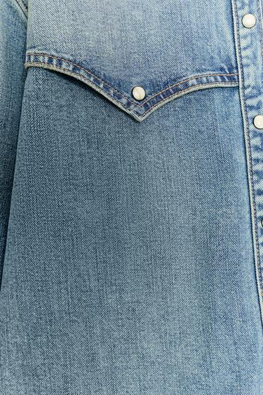 Zara Z1975 DENIM SHIRT - Mid-blue