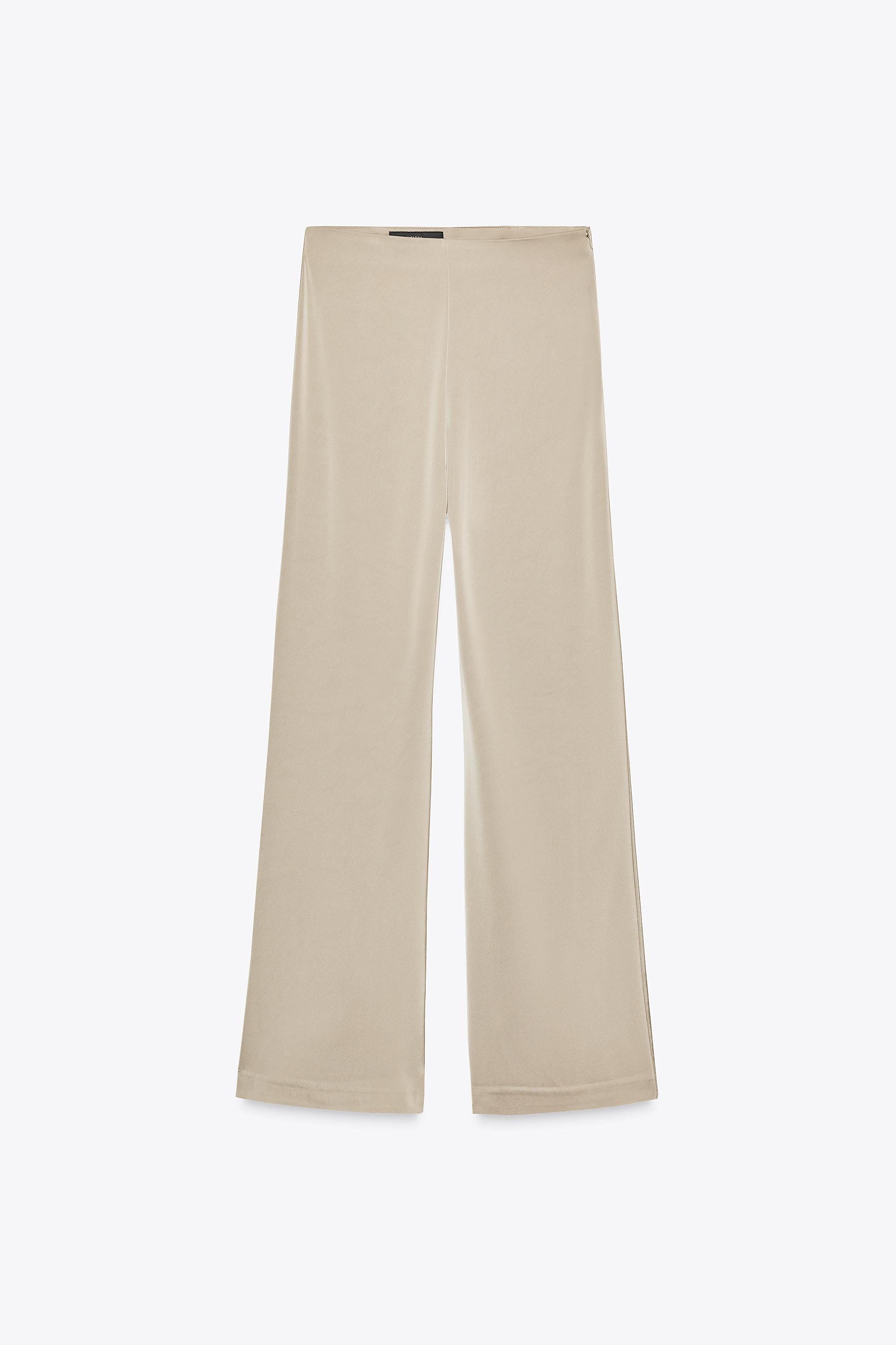 HIGH-WAISTED SATIN PANTS