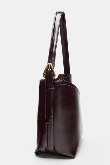 SAC PORTÉ ÉPAULE POCHE ASYMÉTRIQUE - Bordeaux de Zara - Image 3