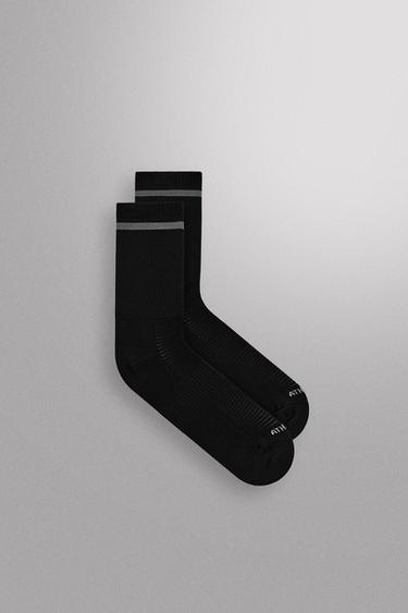 RUNNING SOCKS 2-PACK - Dark brown by Zara