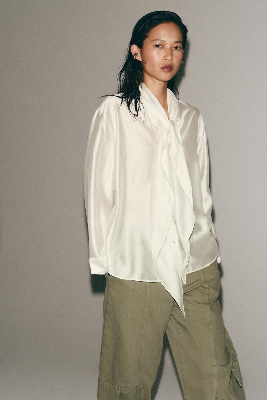 FLOWY TIE SHIRT ZW COLLECTION
