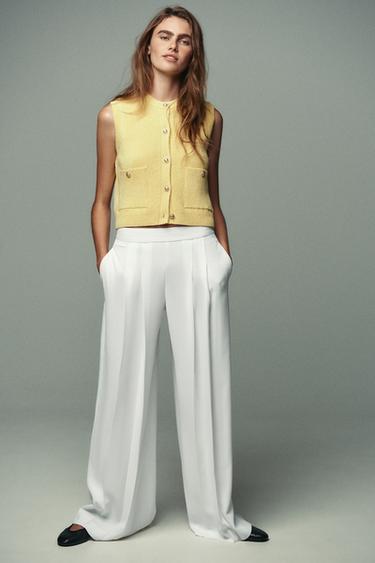 PLAIN KNIT TOP - Yellow by Zara