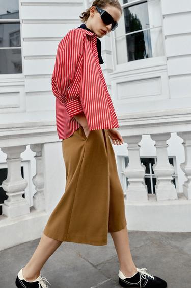 BERMUDA LARGA CINTURÓN - Marrón de Zara
