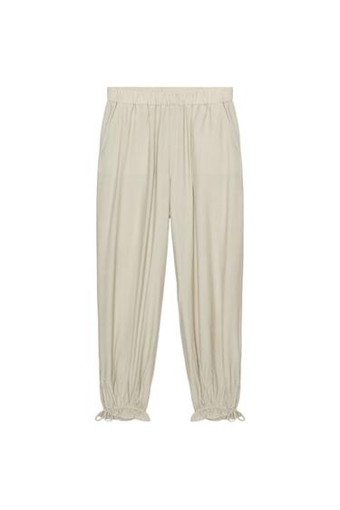 PANTALÓN BOMBACHO CINTURA ELÁSTICA - Crudo de Zara