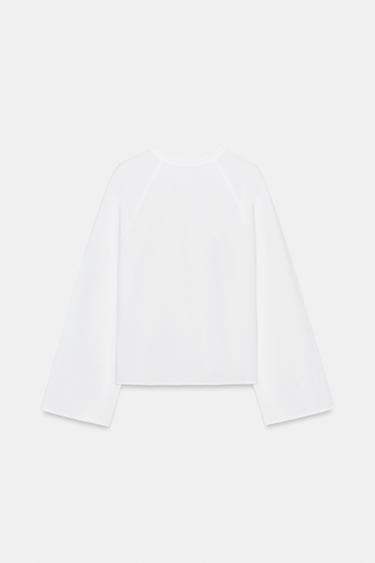 T-SHIRT À MANCHES LONGUES RAGLAN - Blanc de Zara - Image 6