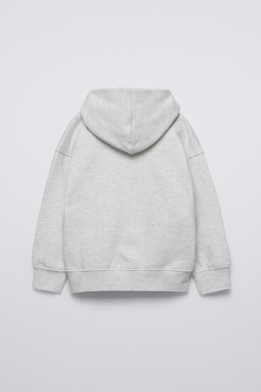 HAVLU KUMAŞ SLOGANLI KAPÜŞONLU SWEATSHIRT_1