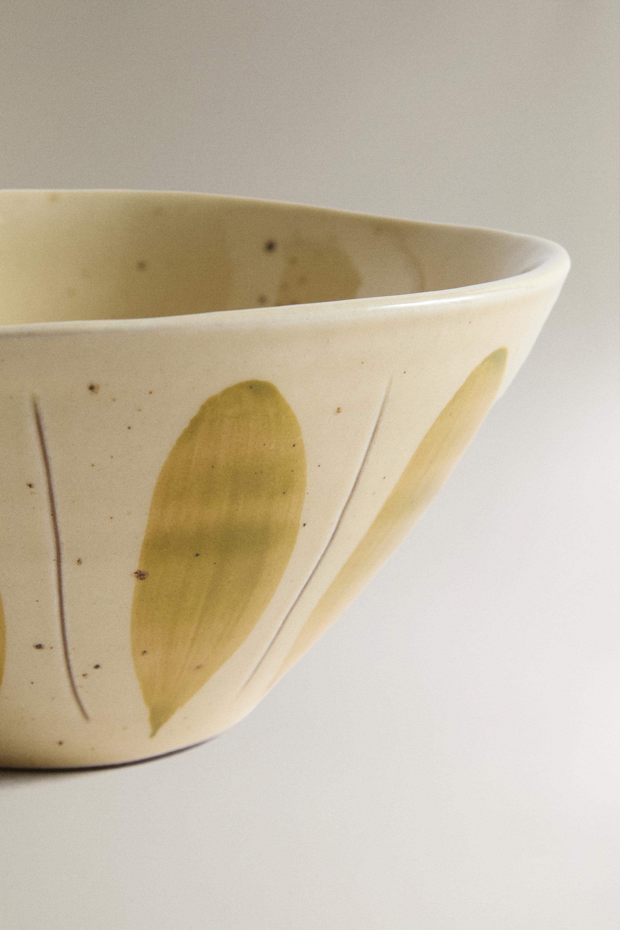 Zara EARTHENWARE BOWL WITH OVALS — фото 4