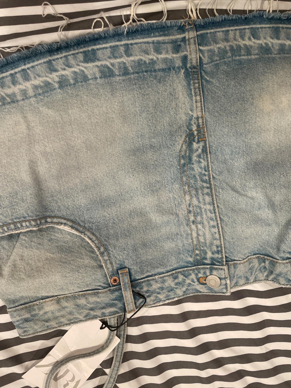 TRF SKIRT STYLE DENIM CROP TOP - Image 3