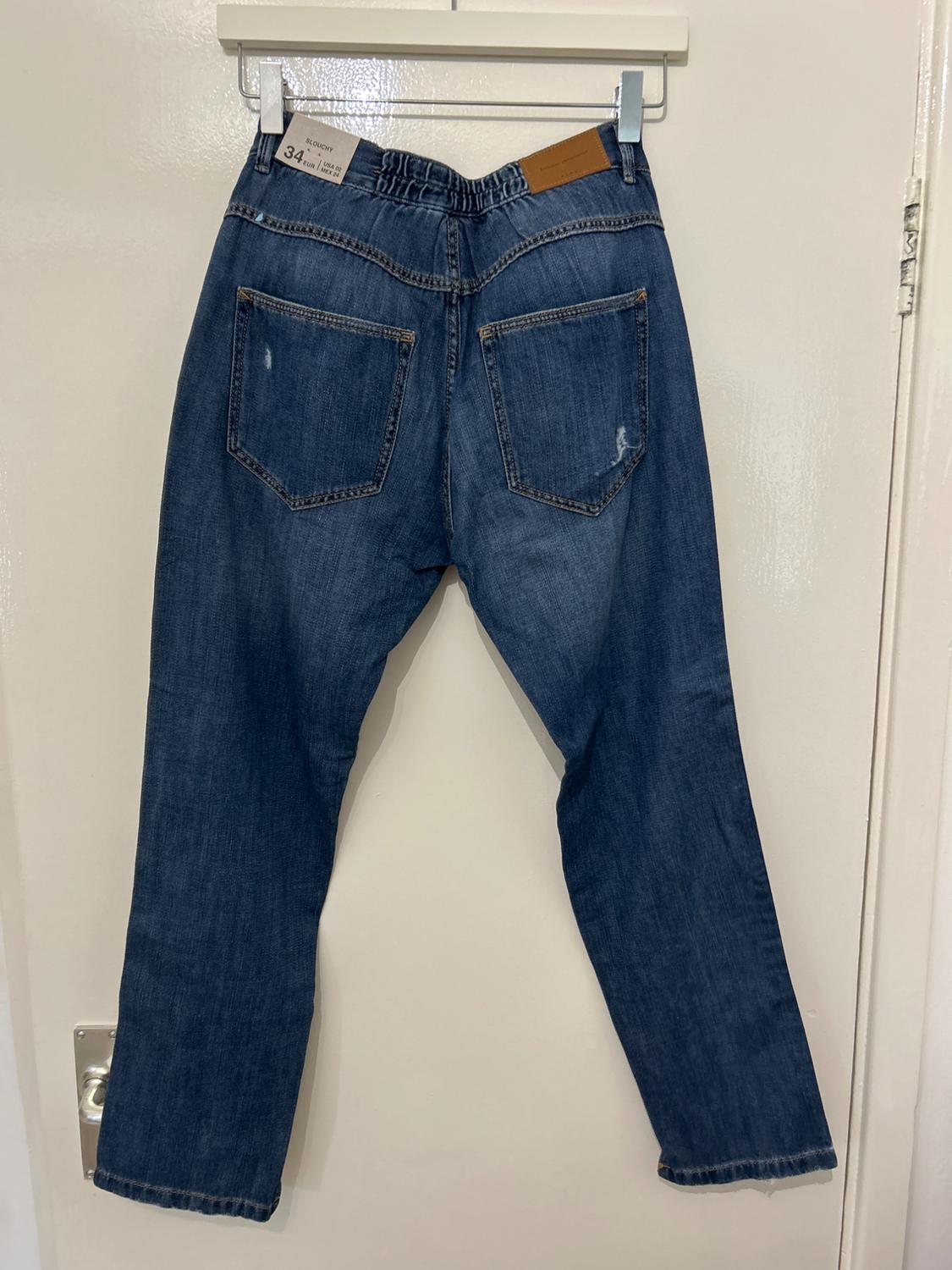 BLUE RIPPED SLOUCHY JEANS - Image 2