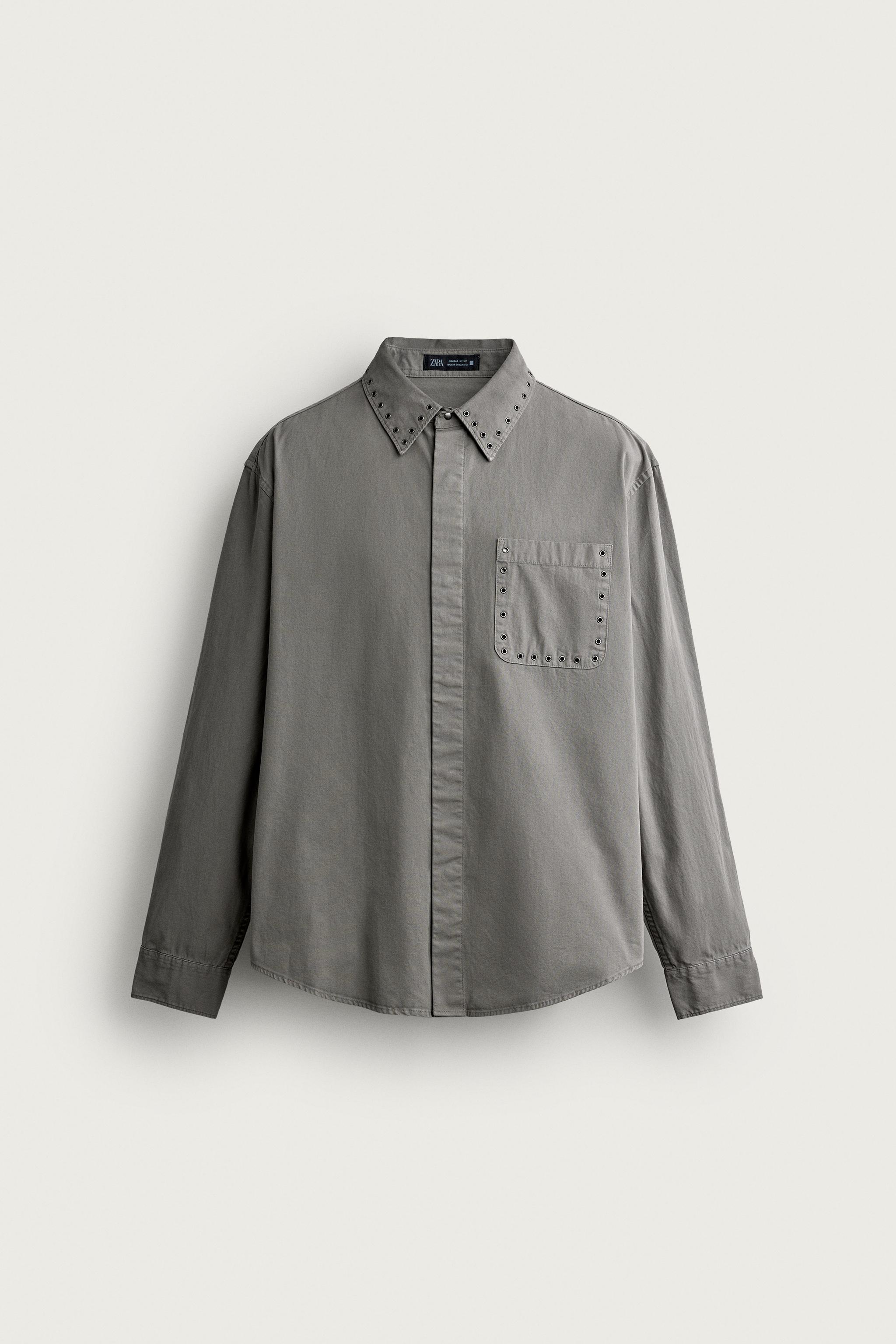 CHEMISE RELAXED FIT ŒILLETS MÉTALLIQUES
