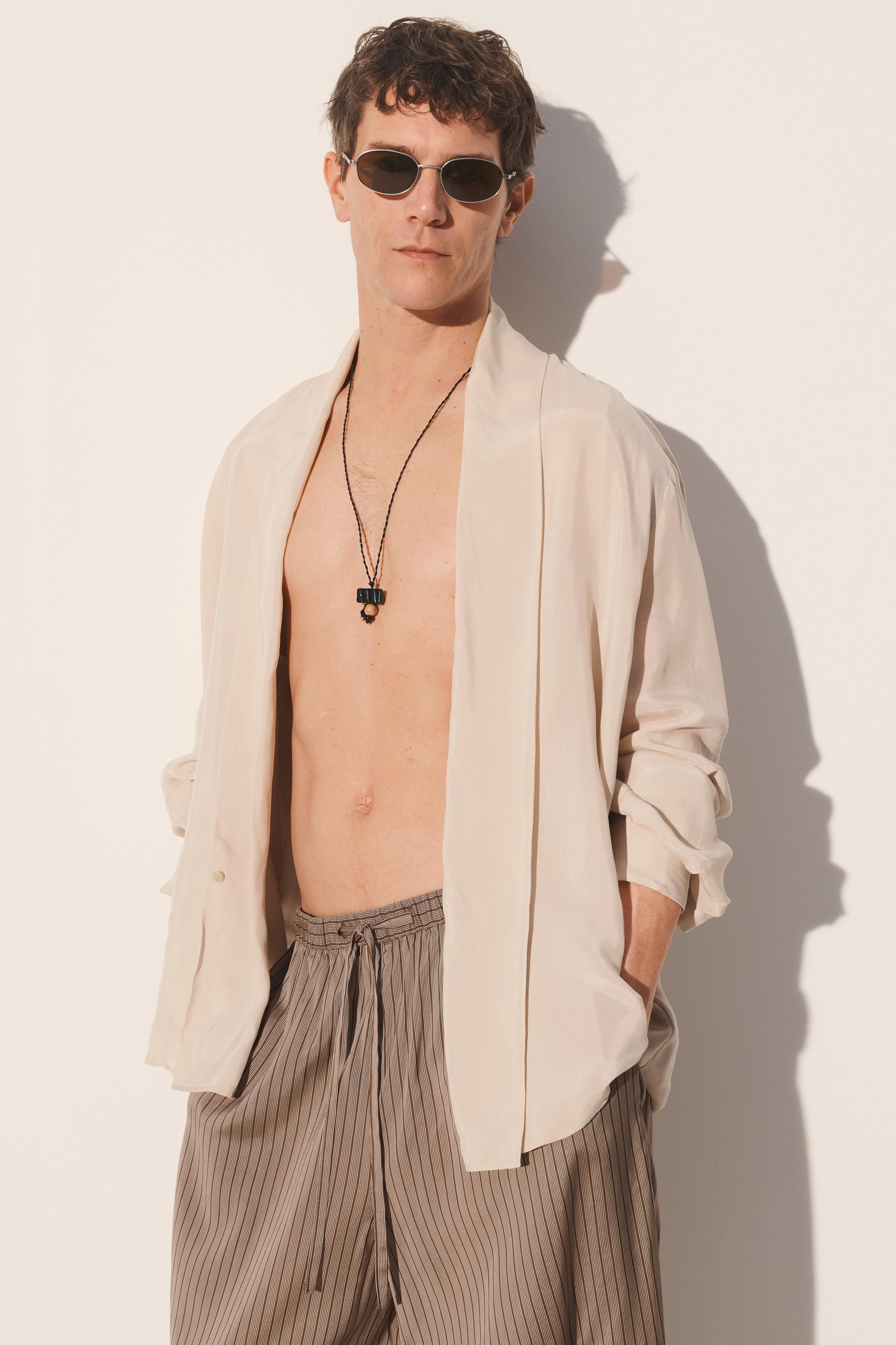 100% CUPRO KIMONO SHIRT - Ecru | ZARA United States