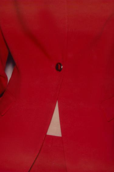 FITTED BLAZER WITH SHOULDER PADS - Red by Zara - Image 6