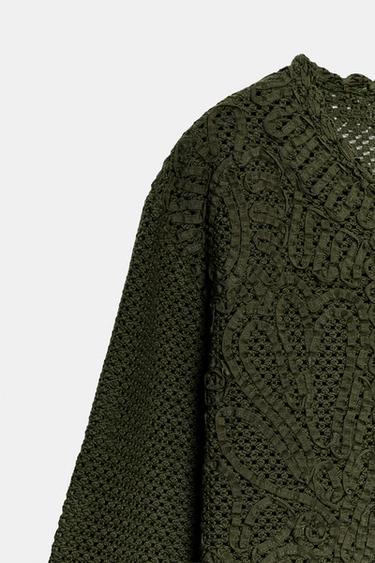 VESTE BIMATIÈRE AU CROCHET - Kaki de Zara - Image 8