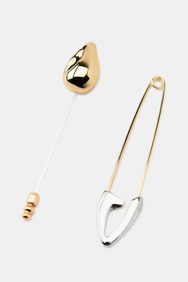 LOT DE 2 FERMOIRS À ÉPINGLE - Or / Argent de Zara - Image 3