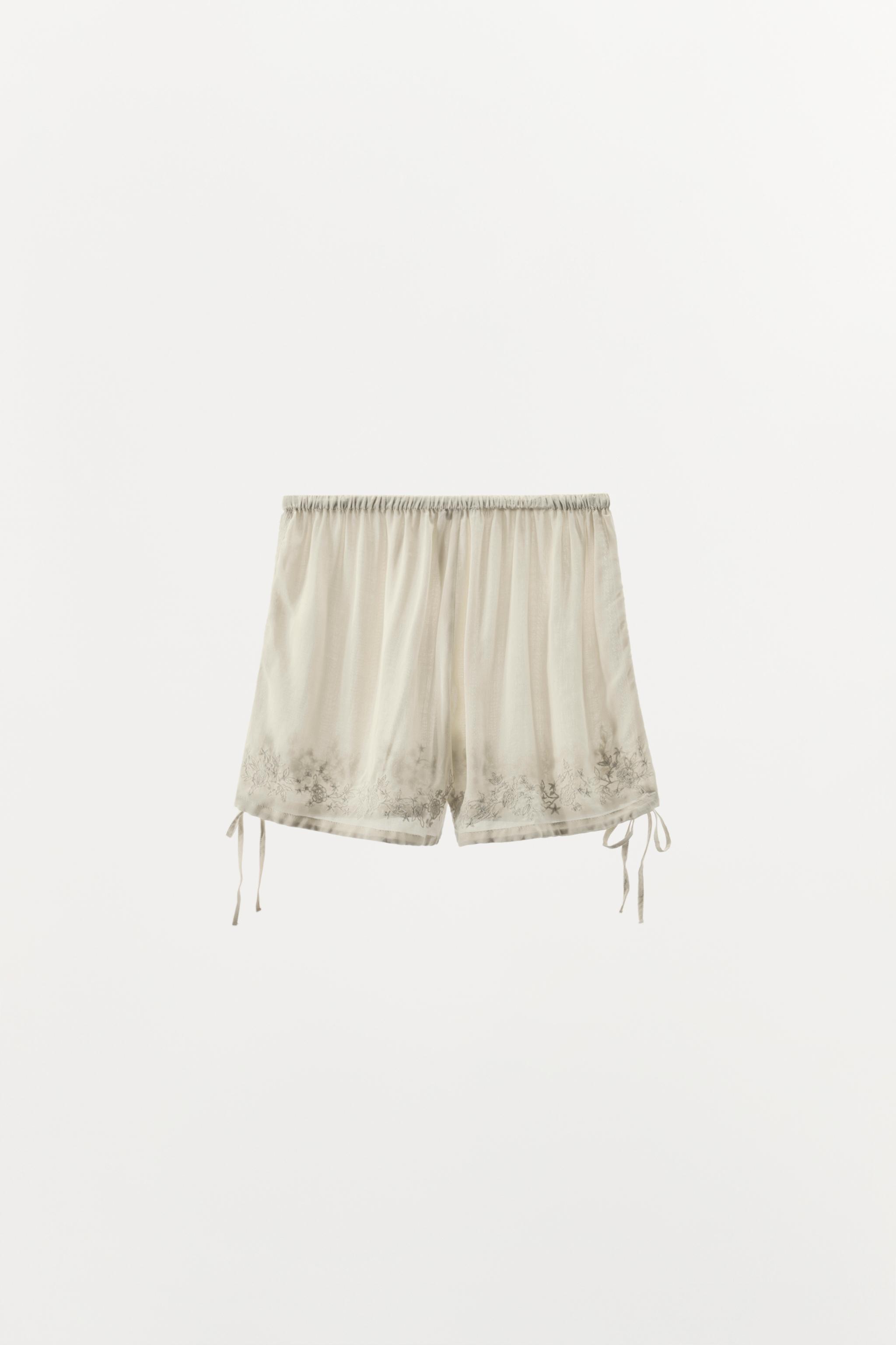 EMBROIDERED BEADED SHORTS