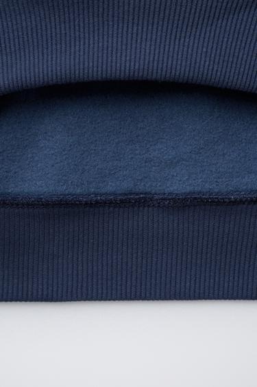 SWEAT À CAPUCHE SURPIQÛRES - Bleu / Indigo de Zara - Image 3