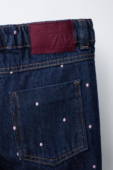 DENIM MON FIT BORDADOS - Azul de Zara