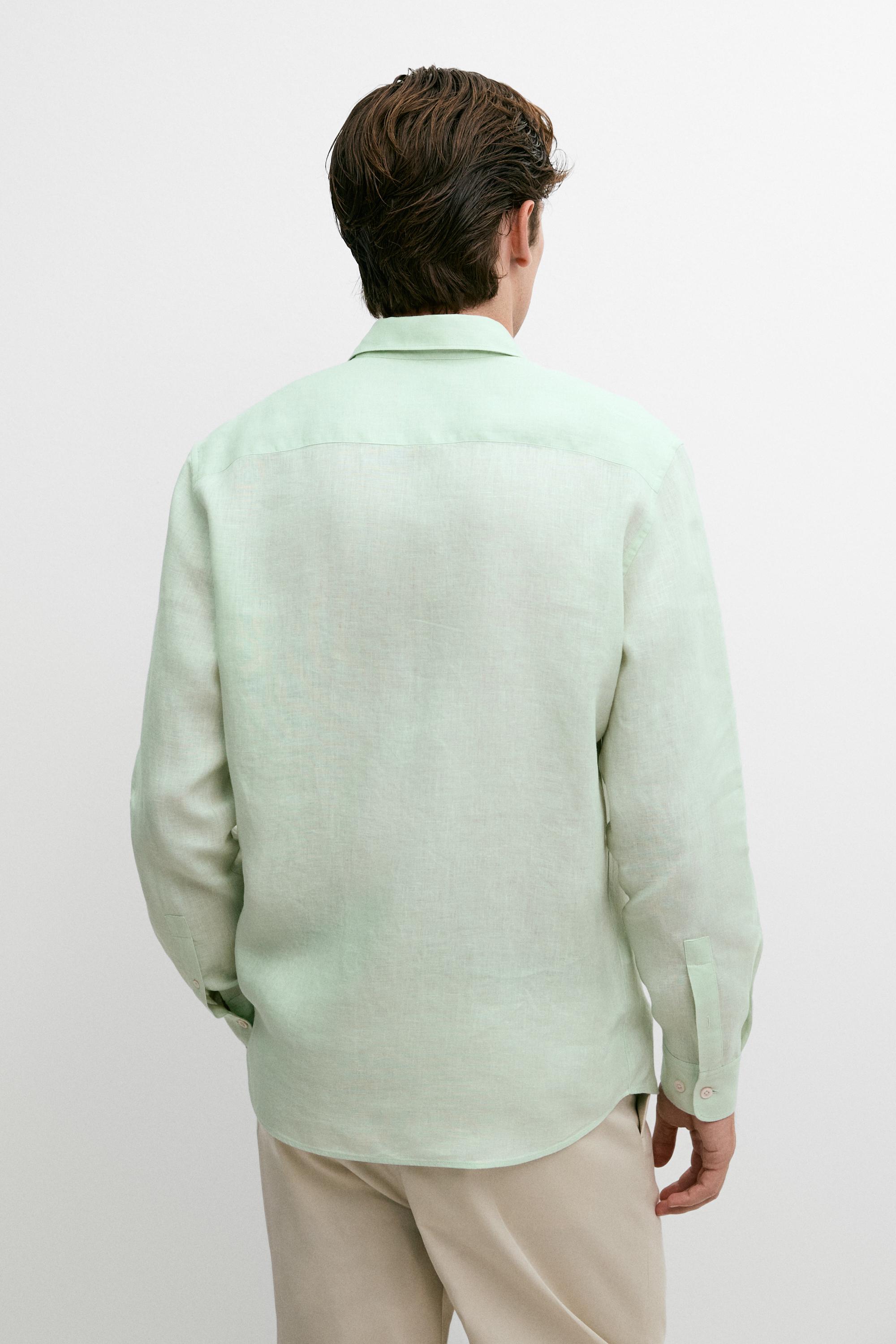 Slim fit 100% linen shirt