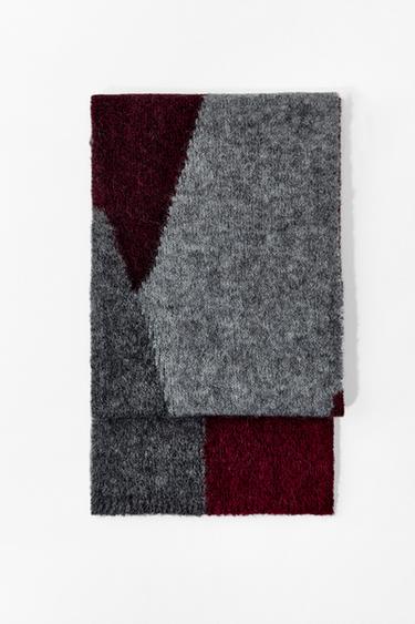 BUFANDA PUNTO ESTAMPADA - Burgundy de Zara