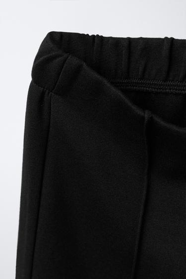 PANTALON WIDE LEG EN POINT ROMA - Noir de Zara - Image 2