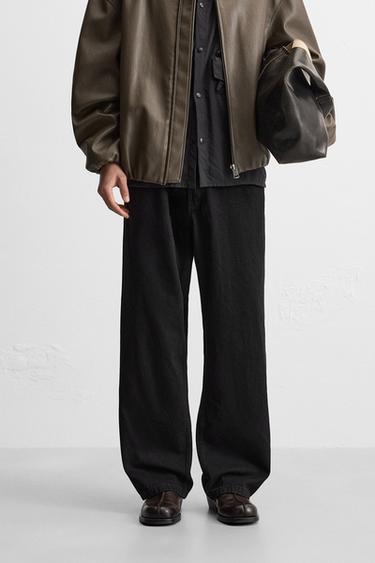 Zara 寬鬆版牛仔褲 - 黑色