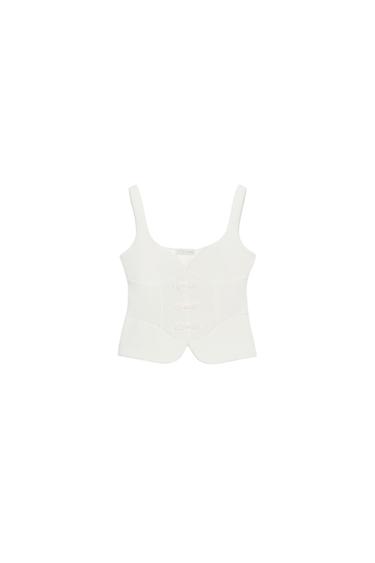 STRAPPY TOP WITH FIREMAN CLASP - Oyster-white by Zara