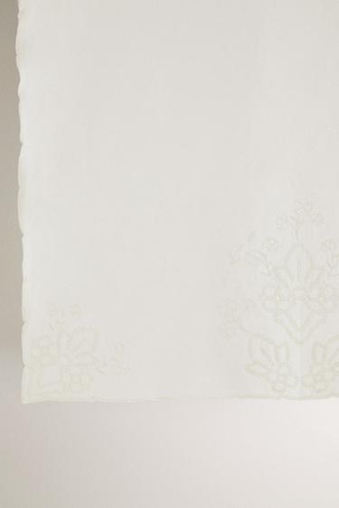 EMBROIDERED LINEN SHEER CURTAIN (PACK OF 2) - Ivory by Zara