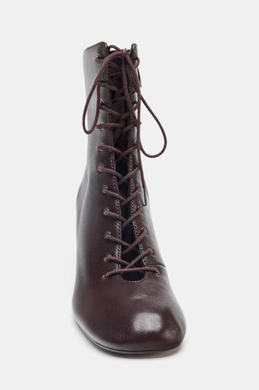 BOTTINES KITTEN EN CUIR - Marron de Zara - Image 4