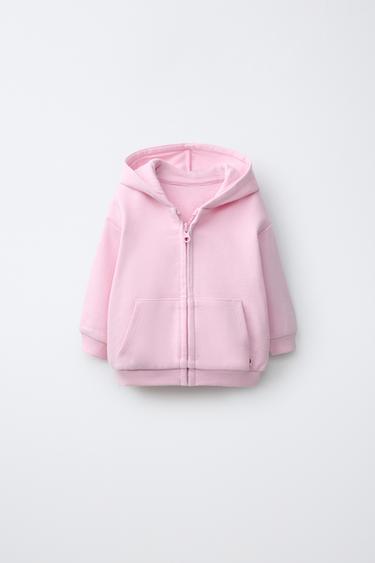 PLAIN ZIP-UP HOODIE - Pink by Zara