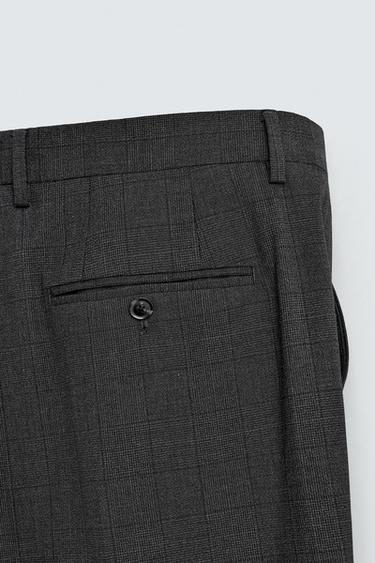 CHECK SUIT TROUSERS - Anthracite Grey by Zara - Image 8