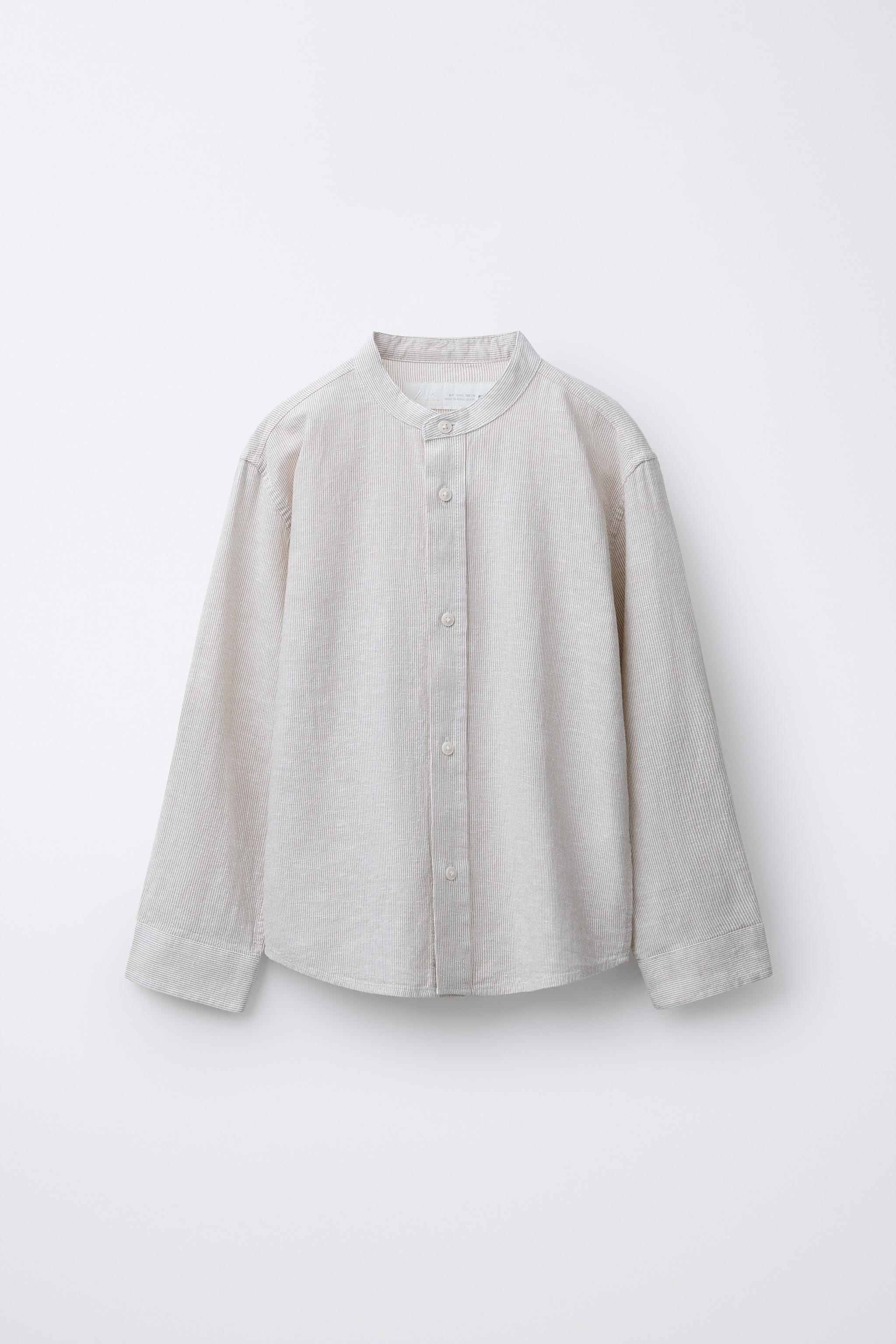 CHEMISE À RAYURES AVEC COTON ET LIN
