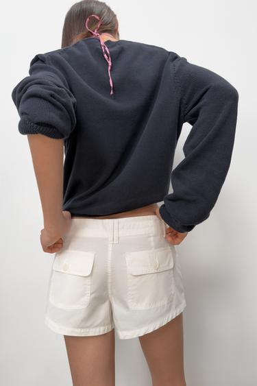 SHORTS WITH DRAWSTRING POCKETS - White by Zara - Image 6