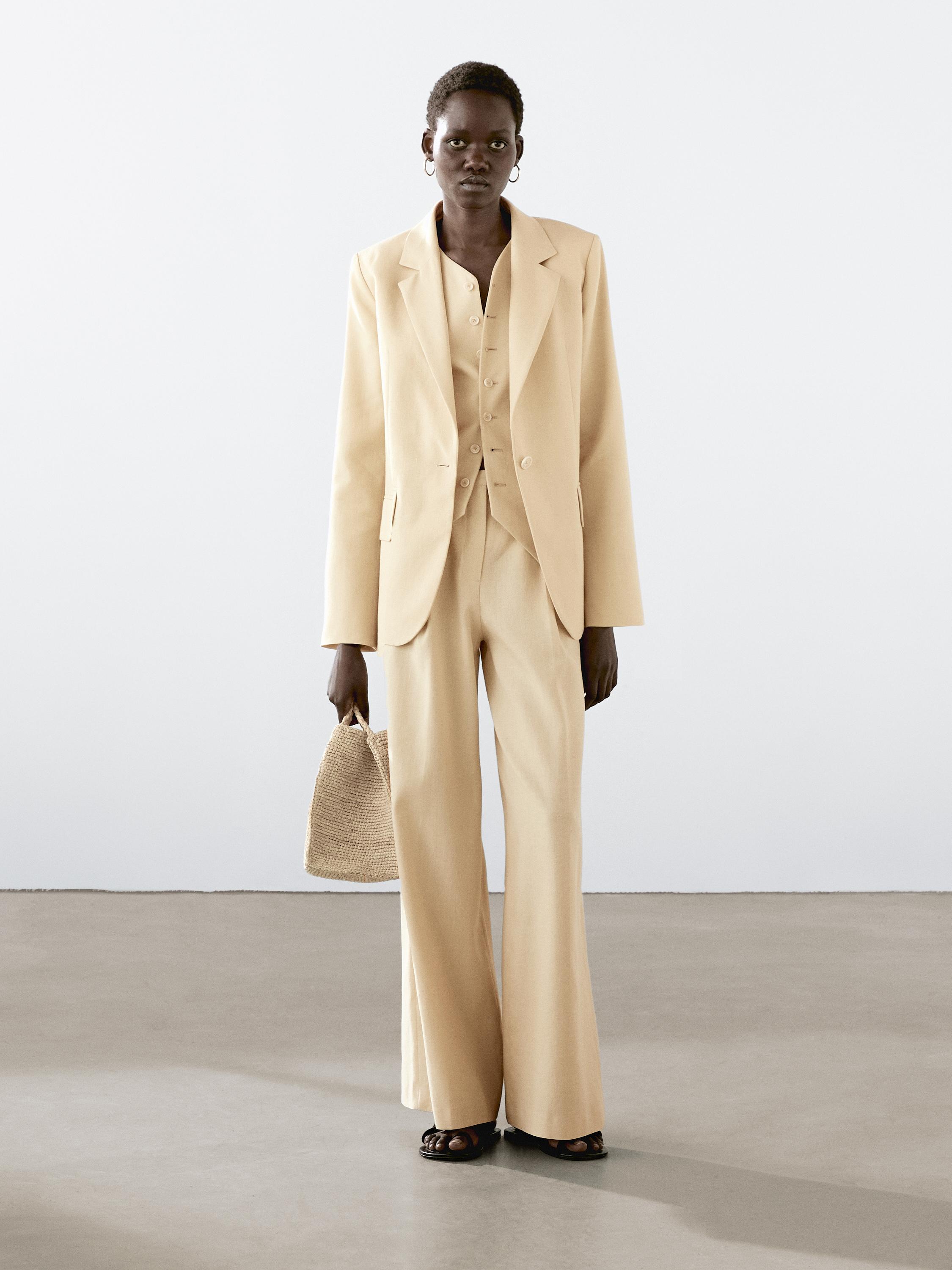 Blazer en lin mélangé